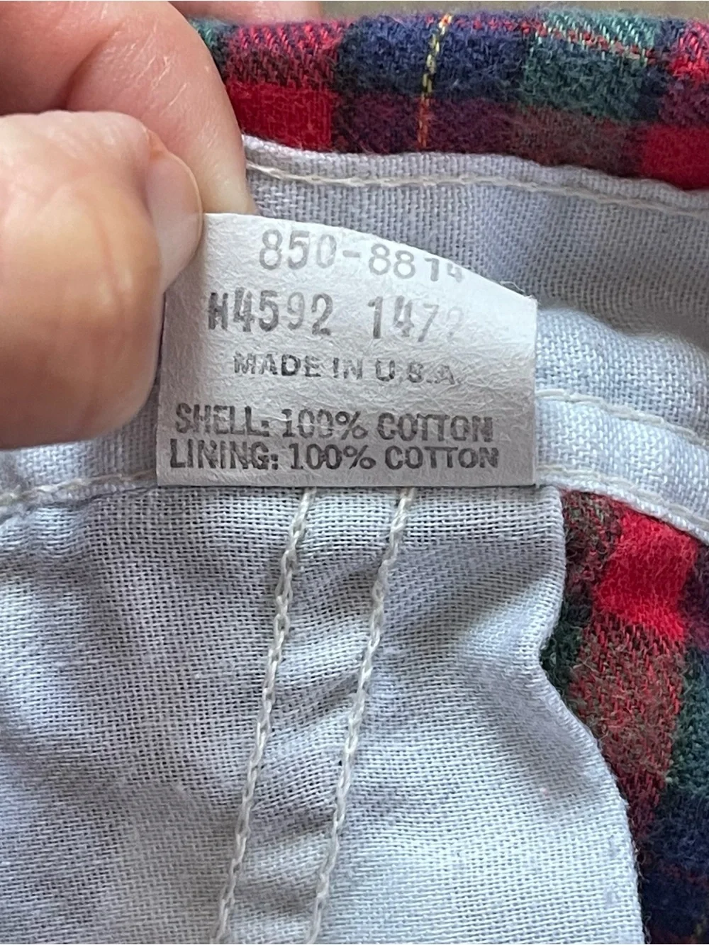 Vintage Oshkosh B’gosh Vestbak USA Plaid Flannel Lined 12m Baby Denim Overalls